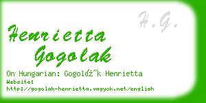 henrietta gogolak business card